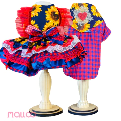 Camisa Junina Xadrez Zezinho das Frô para cachorro e gato - comprar online