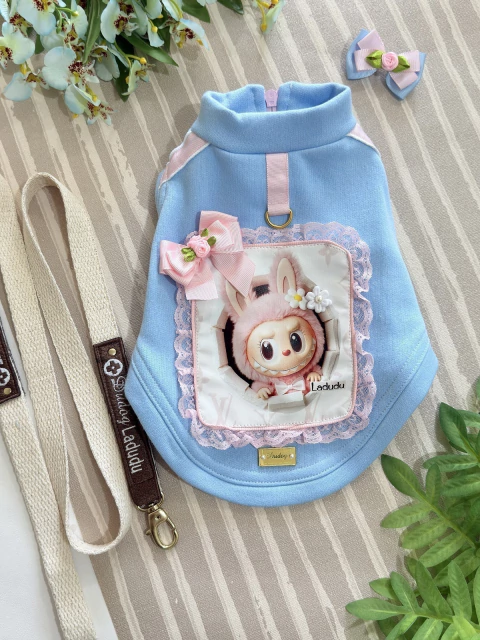 Moletom Labubu Azul Bebê para cachorro e gato