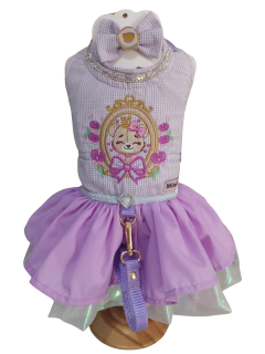 Vestido Peitoral Ursinha Vintage Moldura para cachorro e gato - Estilo de Vida Pet