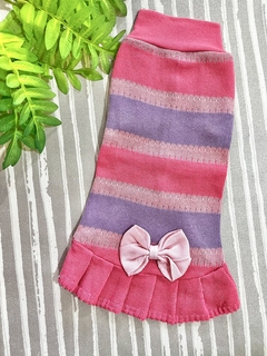 Vestido de Tricô Jully Docinho Chiclete para cachorro e gato