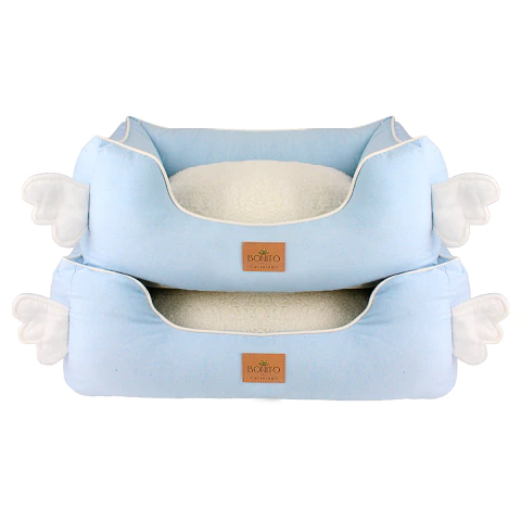 Cama Elegance Anjinho Azul para cachorro e gato - TAM G