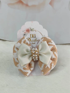 Laço Delicate Pied de Poule Creme