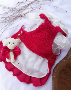 Salopete de Inverno com Ursinho Pink para cachorro e gato na internet