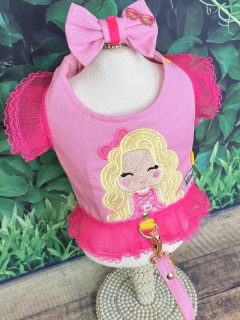 Peitoral Barbie Rosa para cachorro e Gato - comprar online