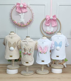 Baby Look Branca Páscoa Coelha para cachorro e gato na internet