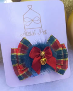 Laço Natal Xadrez Guizo para cachorro e gato - comprar online