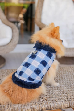 Capa Fashion Xadrez Azul para cachorro e gato - loja online