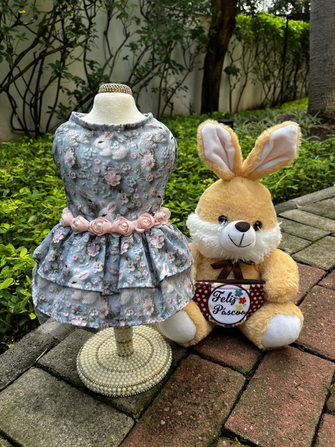 Vestido Coelhinho Flores Páscoa para cachorro e gato - comprar online