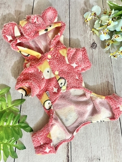 Pijama Fleece Raposa Rosa Brilha no Escuro para cachorro e gato - Estilo de Vida Pet