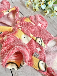 Pijama Fleece Raposa Rosa Brilha no Escuro para cachorro e gato - loja online