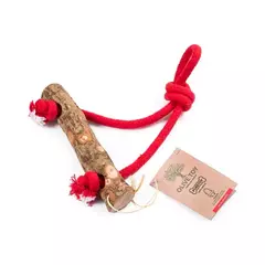 Mordedor de Madeira Trapézio com Corda Olive Toy para cães raças grandes