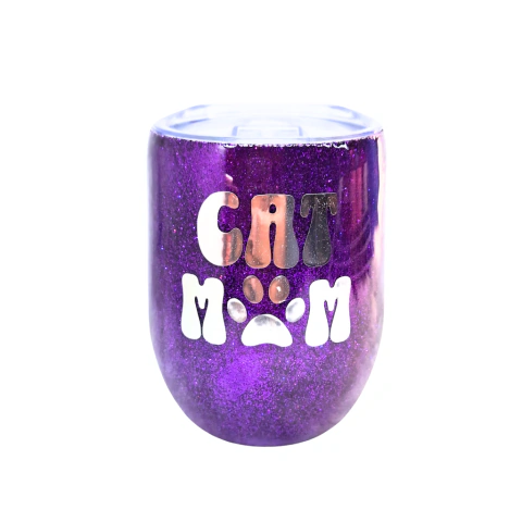 Cat Mom Purple - Wine Cup
