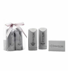Kit France Silver Acqua For Men com Creme de Barbear 80ml, Loção Pós Barba 80ml e Sabonete em Barra 70g