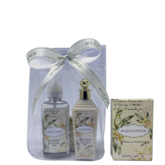 Kit Laço Vanilla Sugar - Loção Hidratante 64ml / Body Splash 60ml / Sabonete em Barra 70g