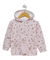 Campera Rositas con capucha forrada estampada flores base rosa