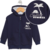 Campera lisa azul marino con estampa en crudo - comprar online