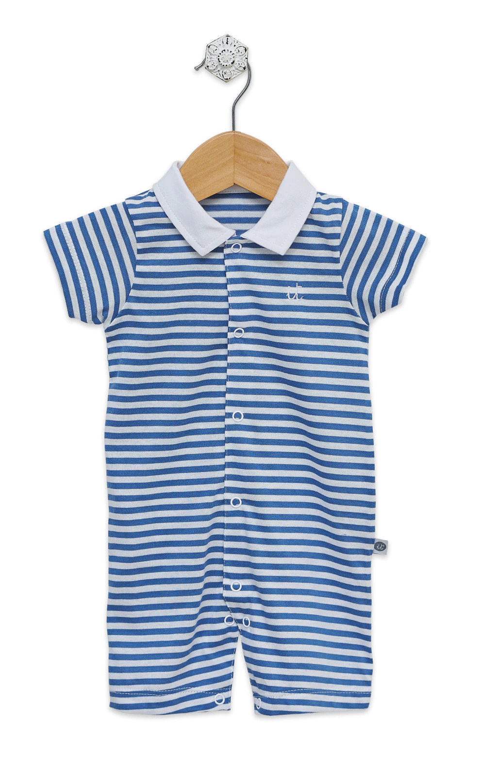 enterito polito corto rayado aero blanco