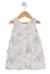 Vestido de gasa muselina estampado "flores azules y rosas"