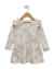 Vestido Con Alitas Estampado con flores sepia