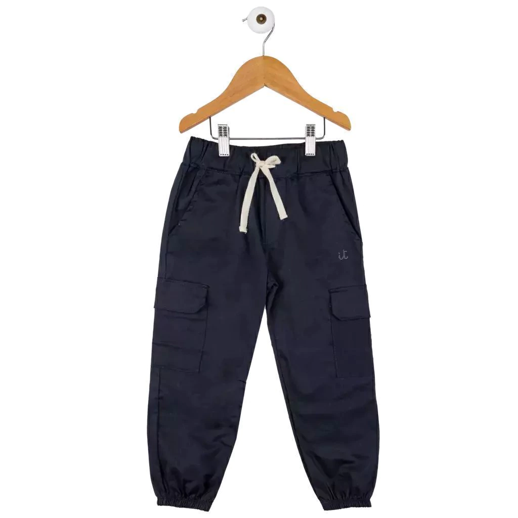 Jogger cargo de gabardina azul marino
