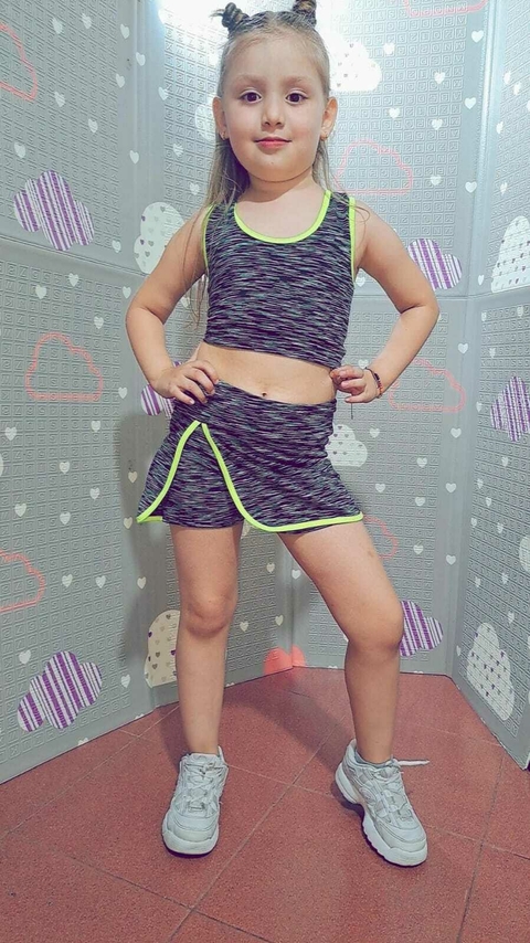 Conjunto short pollera