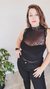 Body Alba musculosa microtull negra con detalles de encaje, disponible en muchos talles y con envíos a todo el país