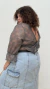 Blusa Denise encaje gris brillos - tienda online