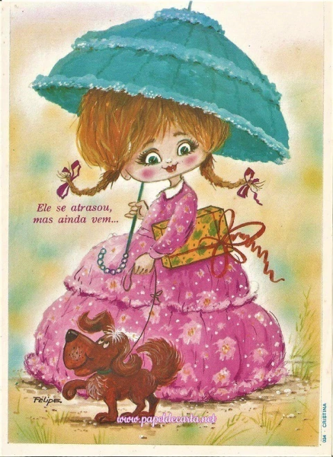 Papel de Carta Cristina médio menininha - Felipe nº 034 "Ele se atrasou..."