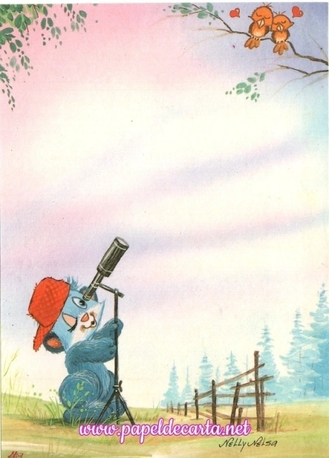 Papel de Carta Nelly Nelsa Ji Cart - Bichinho com Telescópio