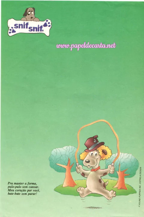 Papel de Carta Snif Snif - "Para manter a forma..."