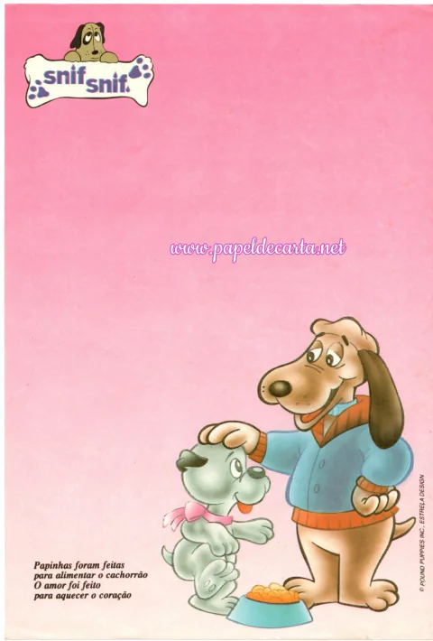 Papel de Carta Snif Snif - "Papinhas foram feitas para alimentar..."