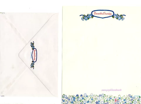 Conjunto de Papel de Carta Beautiful Sunday RARISSIMO