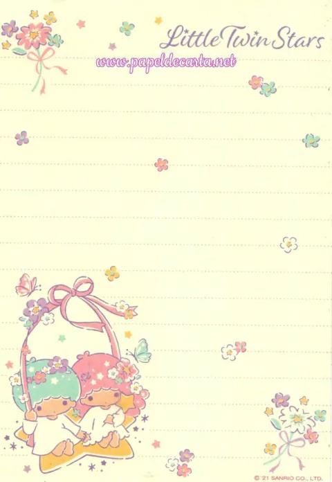 Papel de Carta tipo nota Little Twin Stars n. 06 - ano 2021