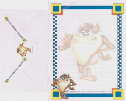 Conjunto de Papel de Carta Looney Tunes - Warner Bros - Taz n. 02 - comprar online