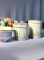 Imagem do ENVIO IMEDIATO - Kit Higiene de porcelana pintado a mão - 3 Peças prontas (Lavanda)