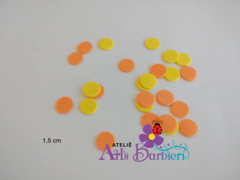 100 Apliques Círculo em E.V.A - 1,5cm