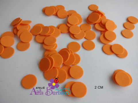 100 Apliques Círculo em E.V.A - 2 cm