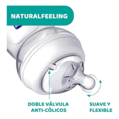 MAMADERA CHICCO NATURAL FEELING 2 meses + x 250 ml - Pañalera Wendy