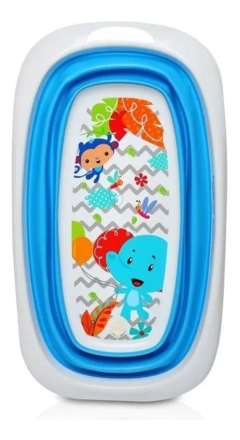 BAÑERA PLEGABLE FITCH BABY ESTAMPADA PATAS ANTIDESLIZANTES TAPON DE DESAGOTE MEDIDAS 82 X 46 X 23 CM