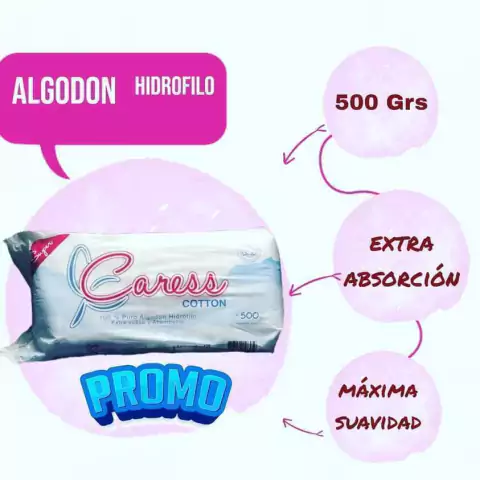 CARESS ALGODON SUPER EXTRA ABSORCIÒN X 500 GR.