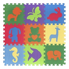 Piso Encastrable de Goma Eva 9 Piezas 30x30 cm Animales - comprar online