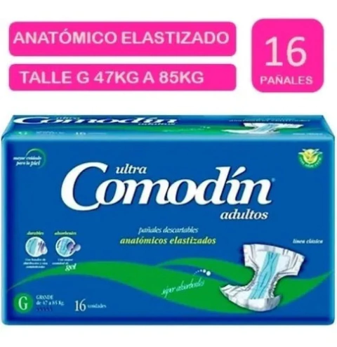 Comodin Adultos ANATÓM. ELASTIZADOS G 16 unidades DE 47 A 85 KG.