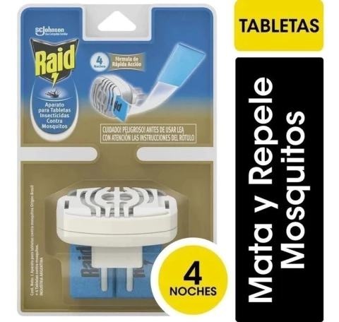 Raid Aparato Eléctrico Para Tabletas De Mosquito + 4 Tabletas