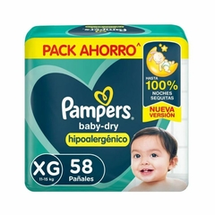 Pampers BABY-DRY XG 58 unidades HIPOALERGÈNICO