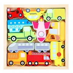 JUEGO DE BLOQUES DE MADERA CUBETA TOYS GRANJA / DINOSAURIOS / VEHÌCULOS - tienda online