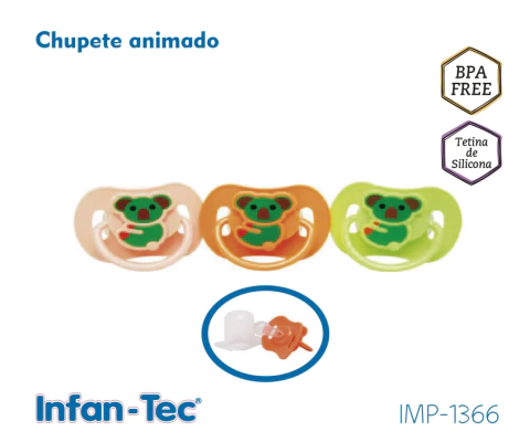 Chupete de Silicona INFAN-TEC Redondo animado con capuchòn