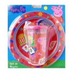 SET DE REGALO PEPPA PIG PLATO + VASO SPORT + CUCHARA