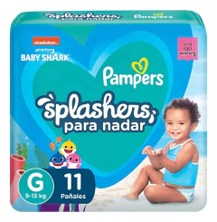 Pampers Pañales de agua Talle G SPLASHERS Para Nadar De 9 a 13 Kg x 11 unidades - comprar online