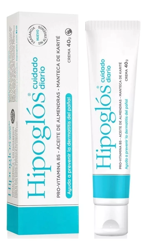 Crema HIPOGLOS Cuidado diario x 40gr Pro-Vitamina B5 ACEITE DE ALMENDRAS MANTECA DE KARITÈ AYUDA A PREVENIR LA DERMATITIS DEL PAÑAL