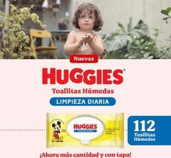 Nuevas !!! TOALLITAS HUMEDAS HUGGIES LIMPIEZA DIARIA X 112 UNIDADES CON TAPA